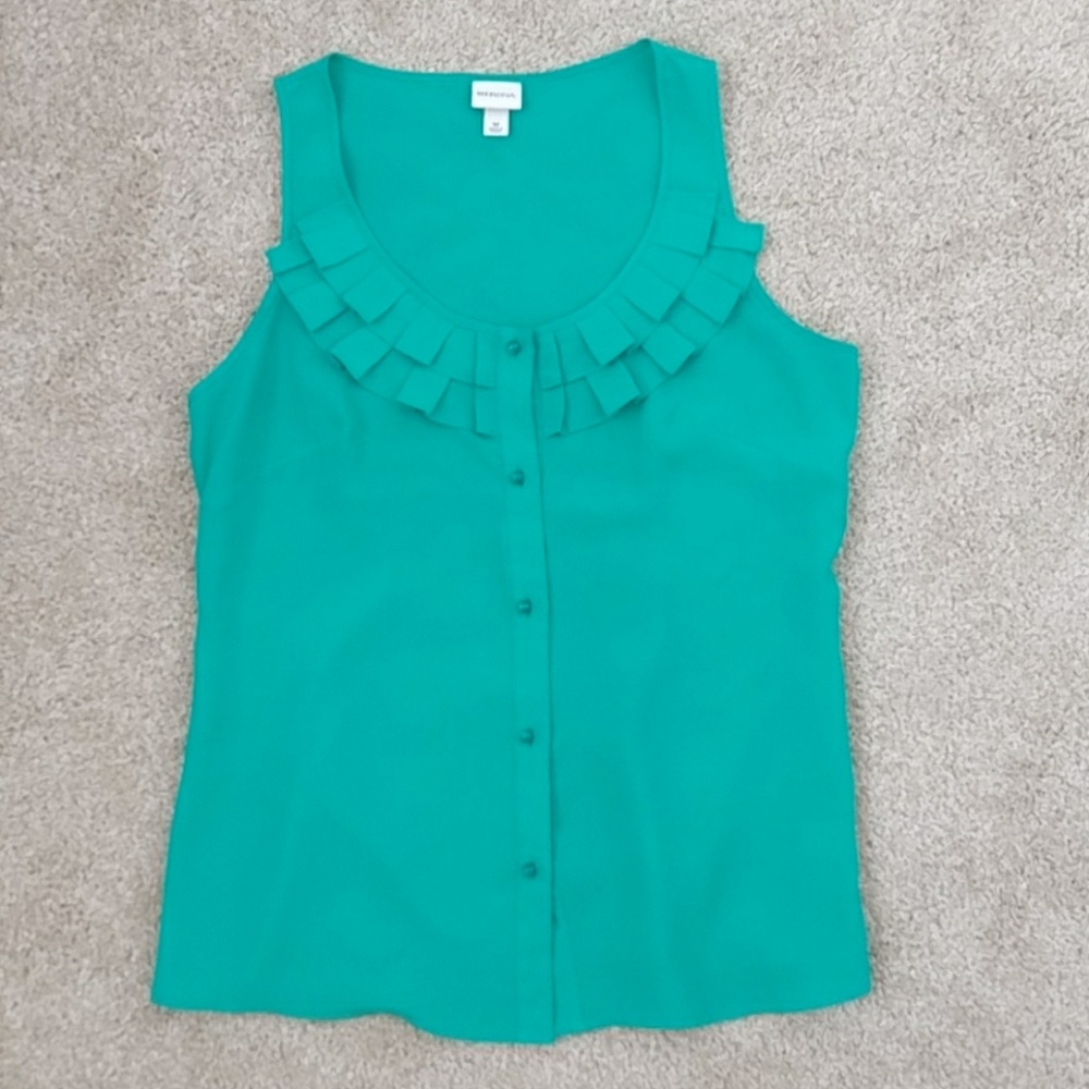 Emerald Green Sleeveless Blouse Top